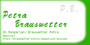 petra brauswetter business card